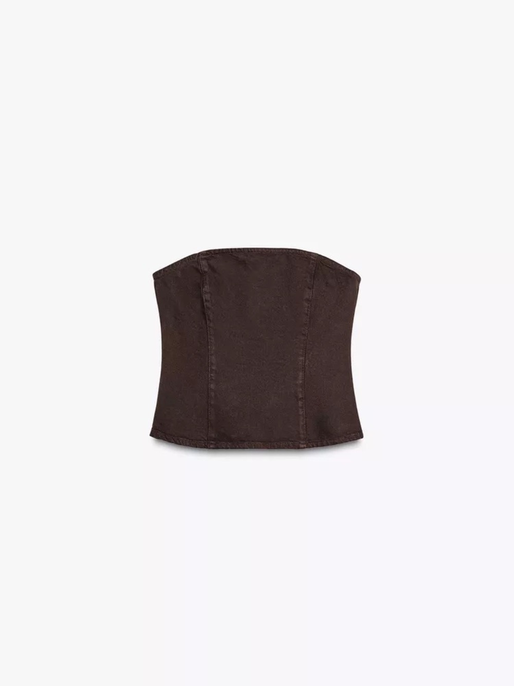 Zara Dark Brown Strapless Corset Top